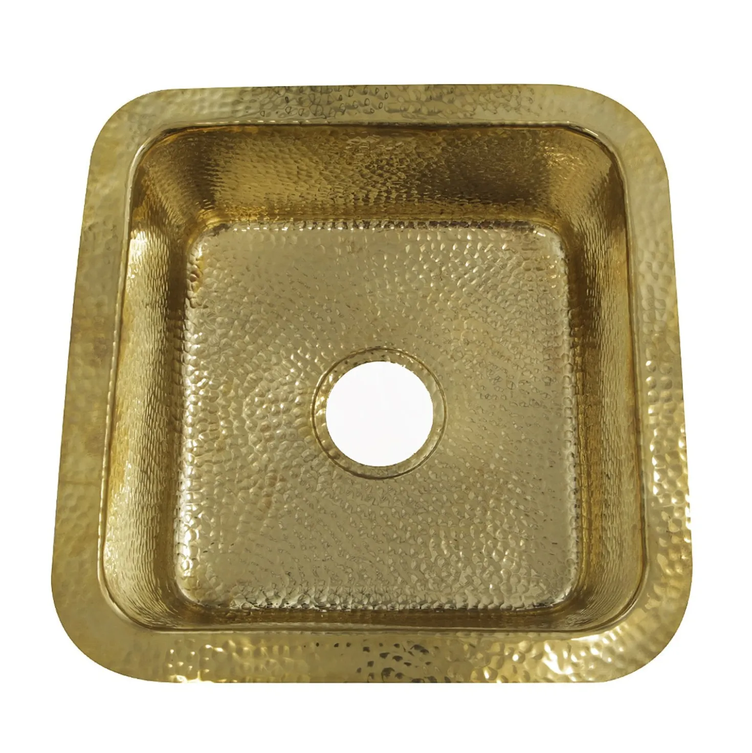 Nantucket Sinks Bright Hammered Brass 17" Undermount Bar Sink