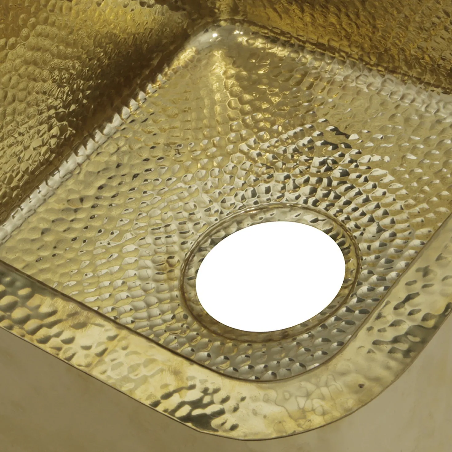 Nantucket Sinks Bright Hammered Brass 17" Undermount Bar Sink