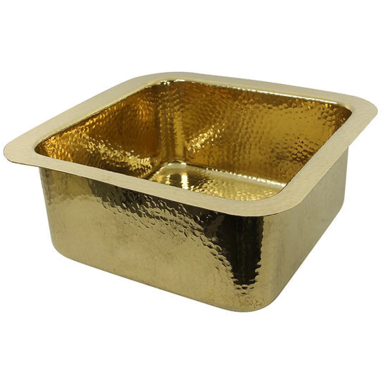 Nantucket Sinks Bright Hammered Brass 17" Undermount Bar Sink