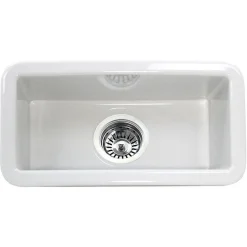 Nantucket Sinks Cape189 Single Bowl Dualmount Fireclay Bar-Prep Sink White