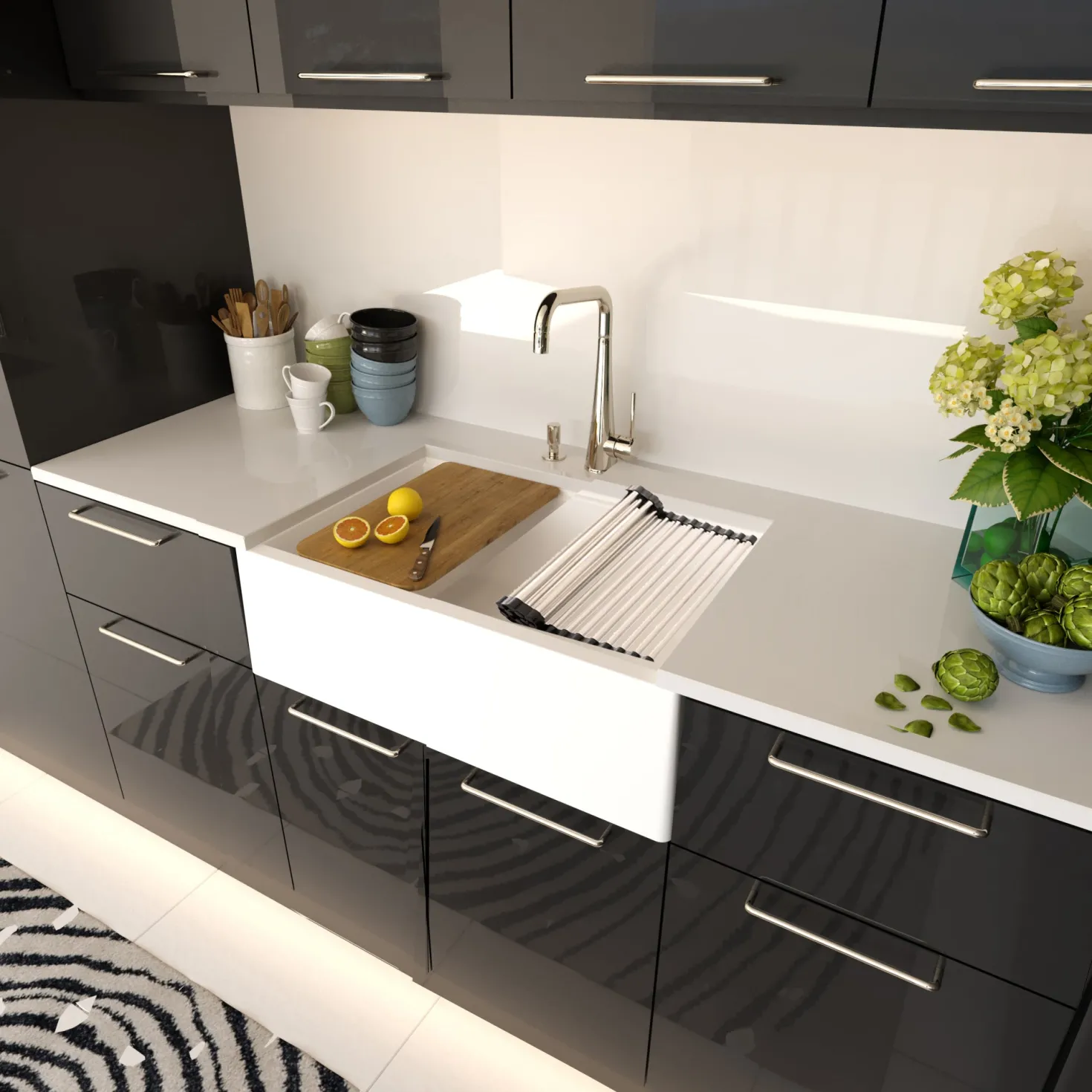 Nantucket Sinks 30" Composite Farmhouse Sink | White
