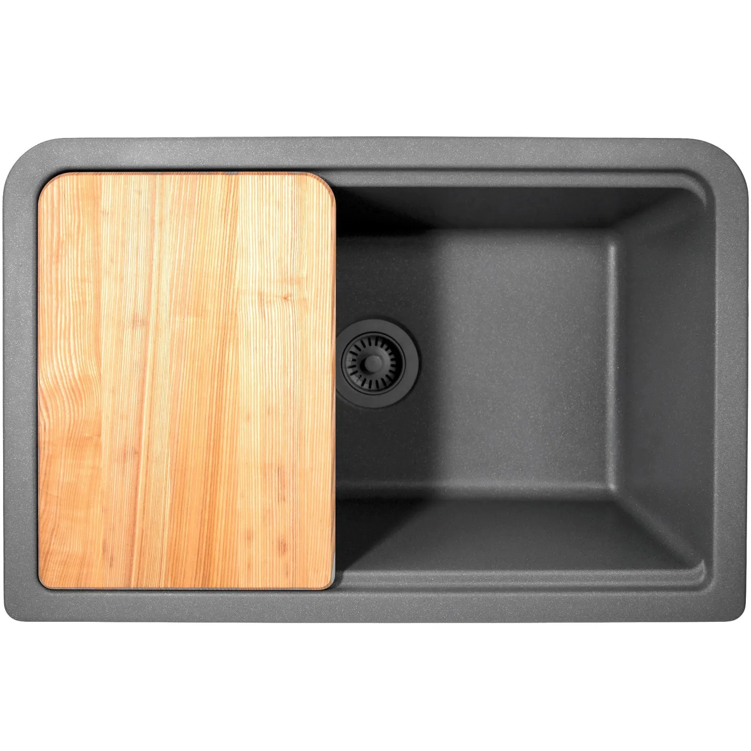 Nantucket Sinks 30" Composite Farmhouse Sink | Titanium