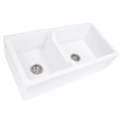 Nantucket Sinks 60/40 Double Bowl Farmhouse Apron Fireclay Sink Hyannis-36-DBL
