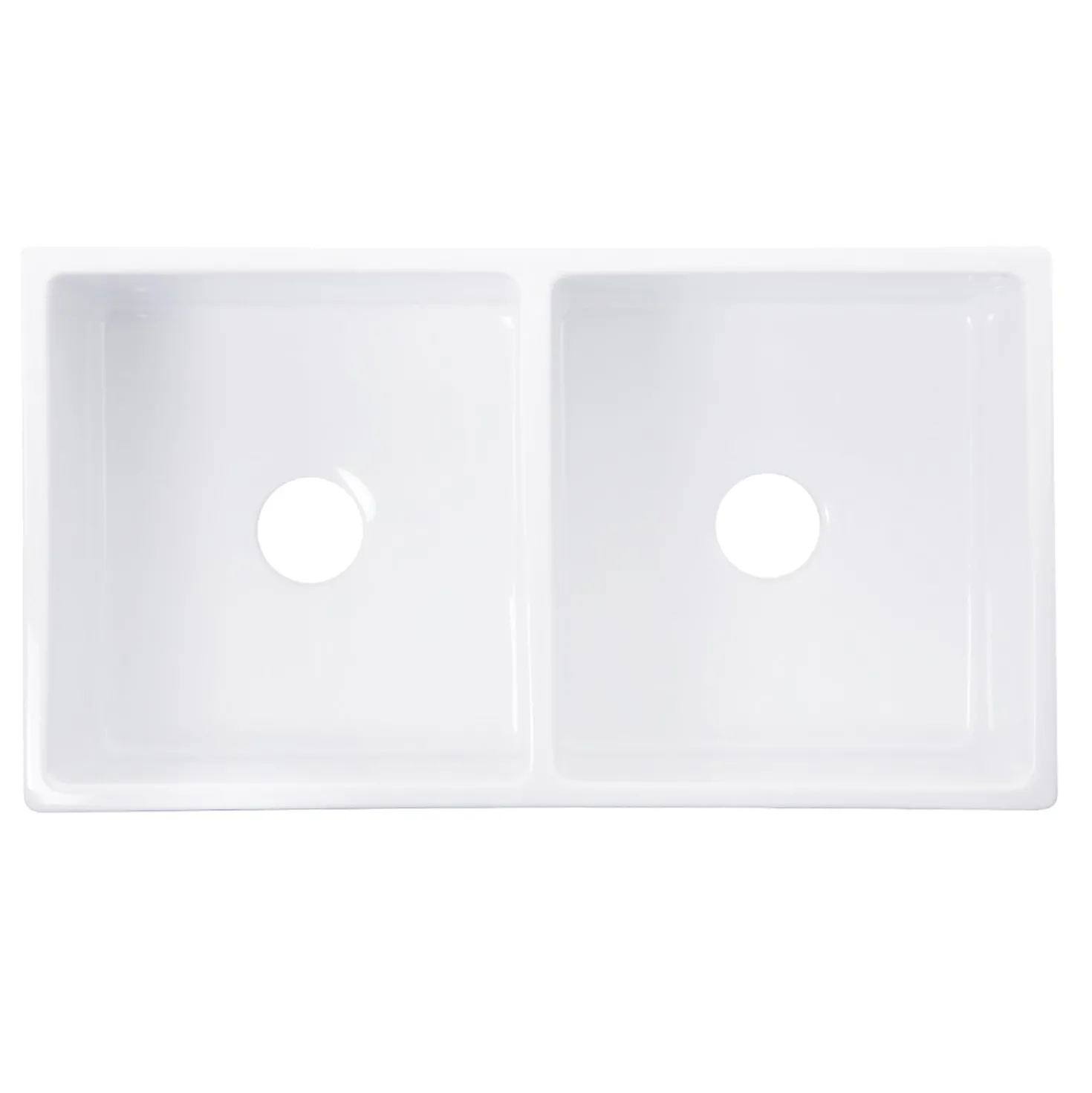 Nantucket Sinks Double Bowl Farmhouse Fireclay Sink with Filigree Apron
