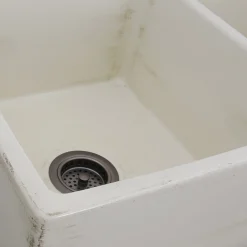 Nantucket Sinks Double Bowl Farmhouse Fireclay Sink with Shabby Straw Finish