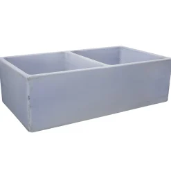 Nantucket Sinks Double Bowl Farmhouse Fireclay Sink with Shabby Sugar Finish