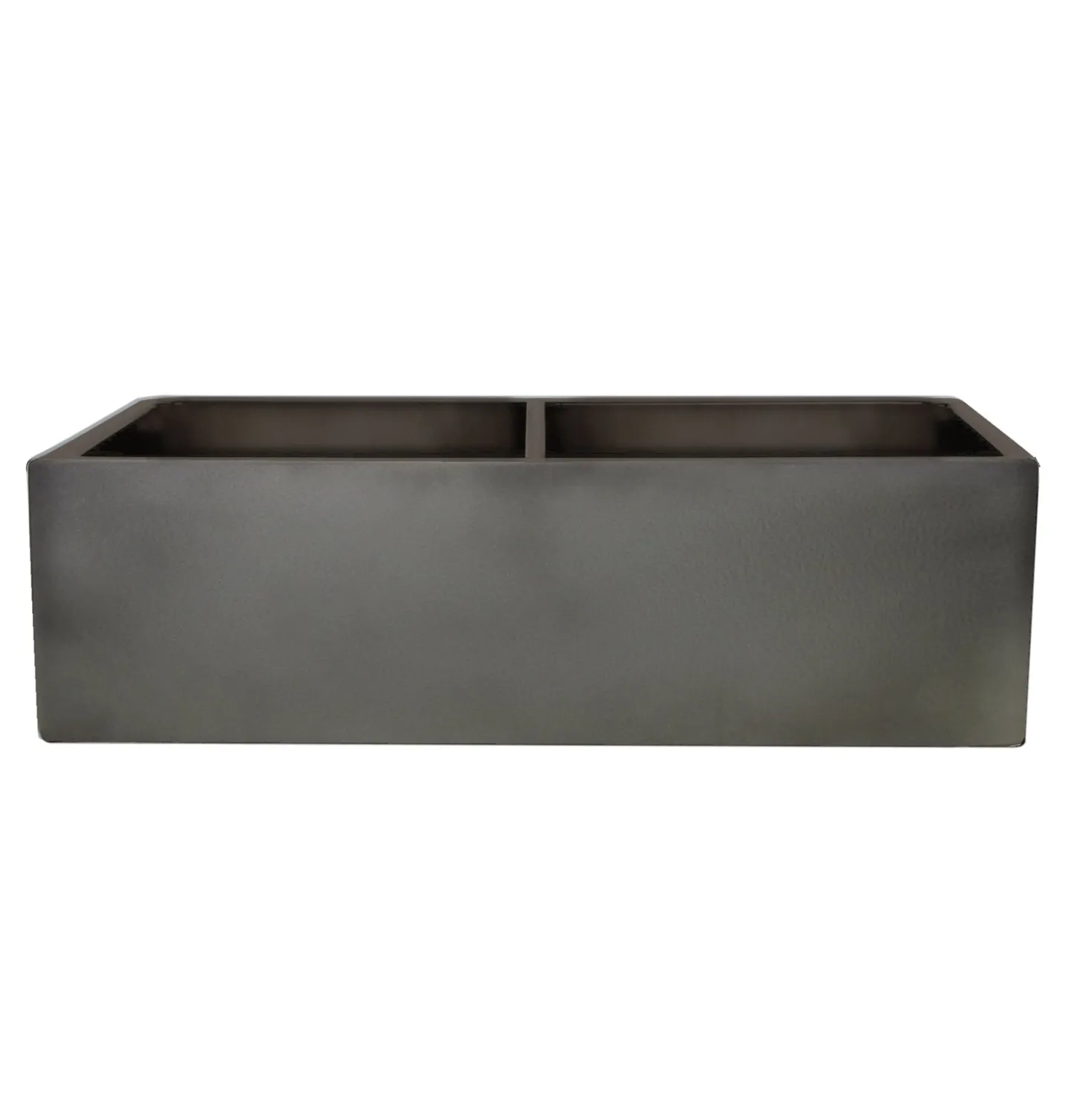 Nantucket Sinks Double Bowl Farmhouse Fireclay Sink with Concrete Finish