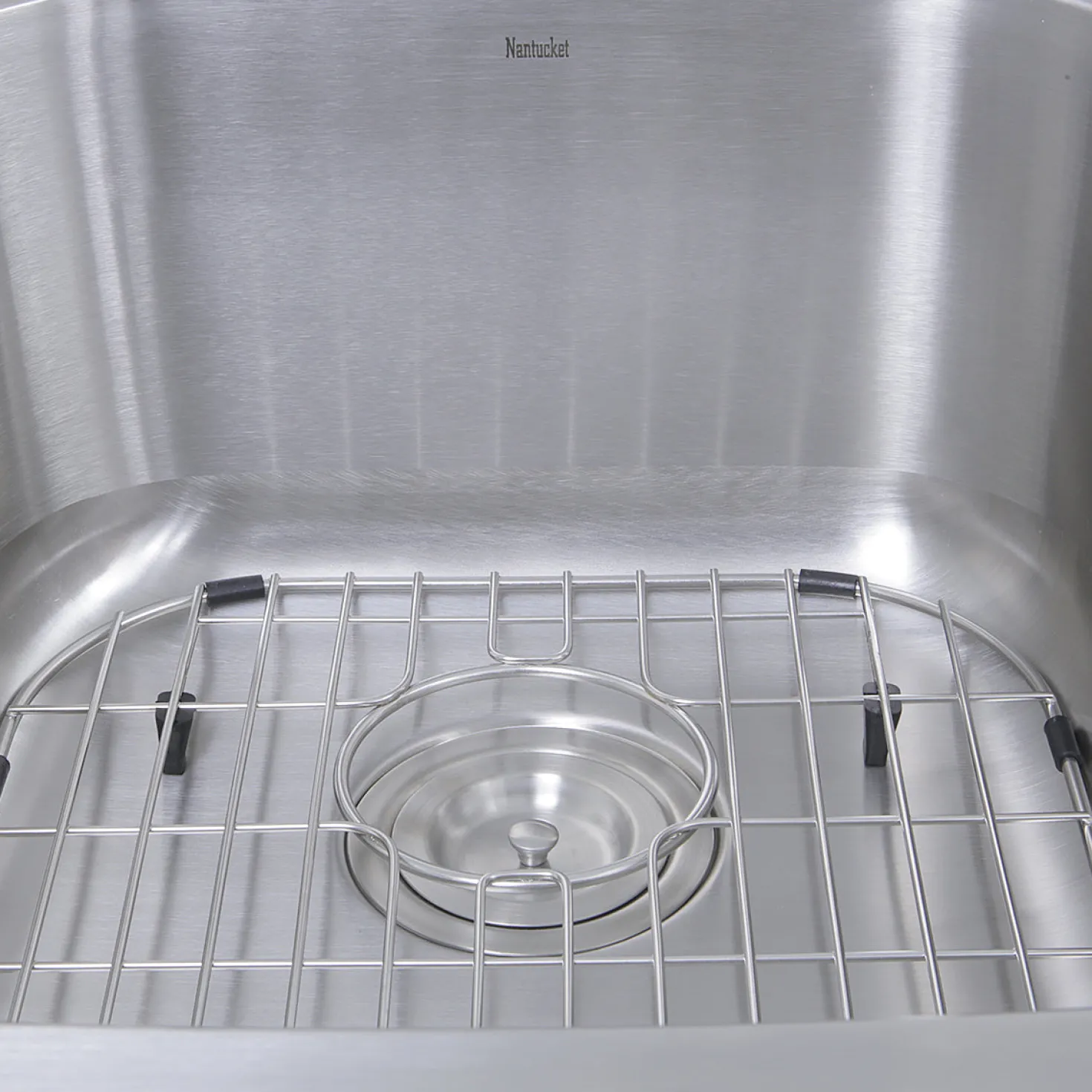 Nantucket Sinks 60/40 Double Bowl 16 Gauge Kitchen Sink with Cutting Board, Grids and Colander Drains