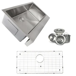Nantucket Sinks EZApron33-5.5 RetroFit Single Bowl Undermount Stainless Steel Kitchen Sink with 5.5