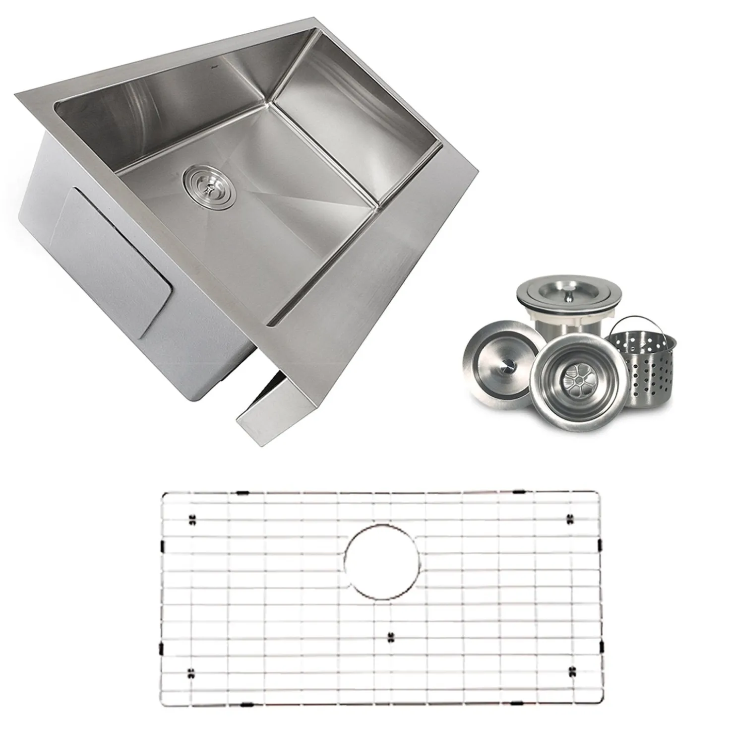 Nantucket Sinks EZApron33-5.5 RetroFit Single Bowl Undermount Stainless Steel Kitchen Sink with 5.5" Apron Front