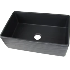 Nantucket Sinks 33" Farmhouse Fireclay Sink with Waves Apron
