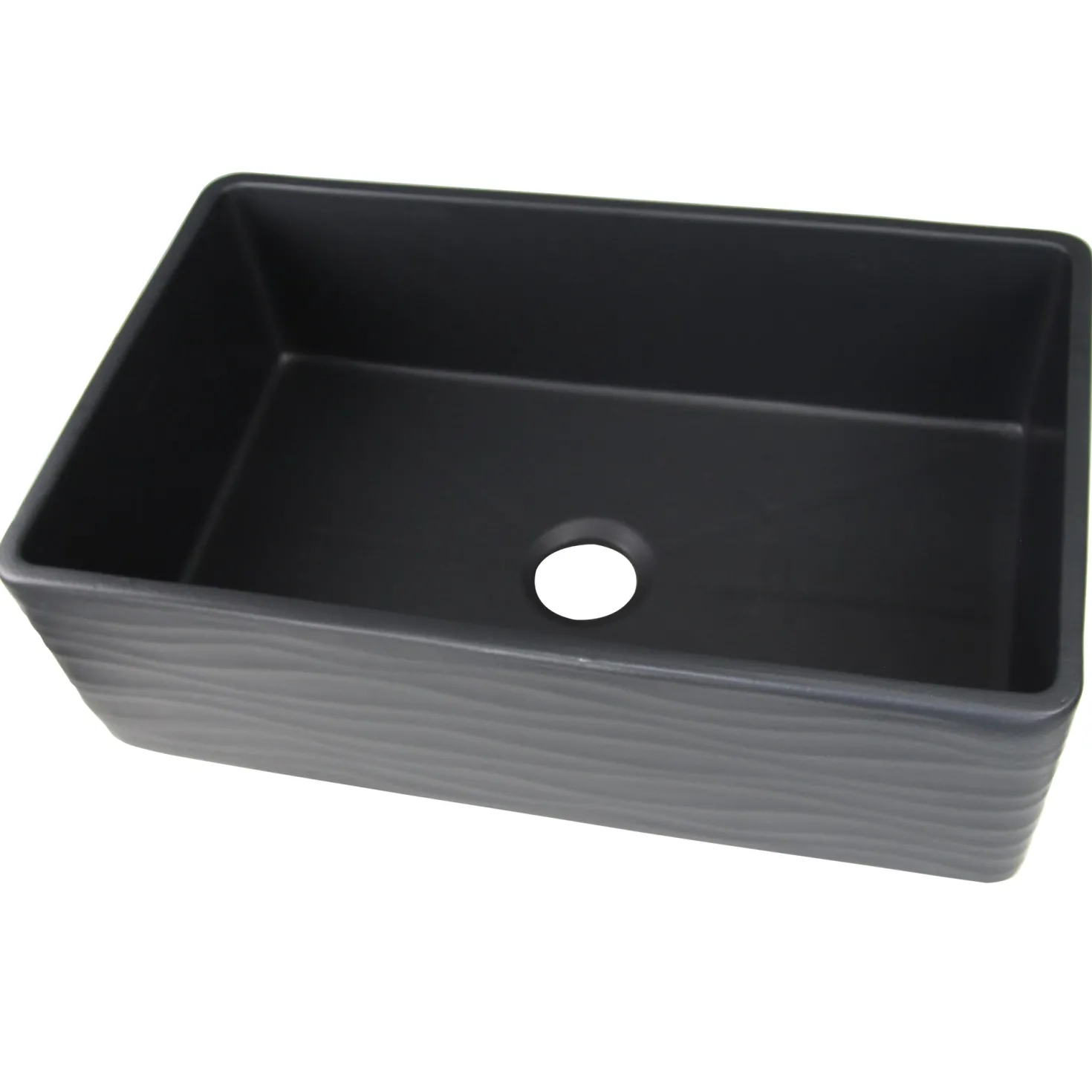 Nantucket Sinks 33" Farmhouse Fireclay Sink with Waves Apron