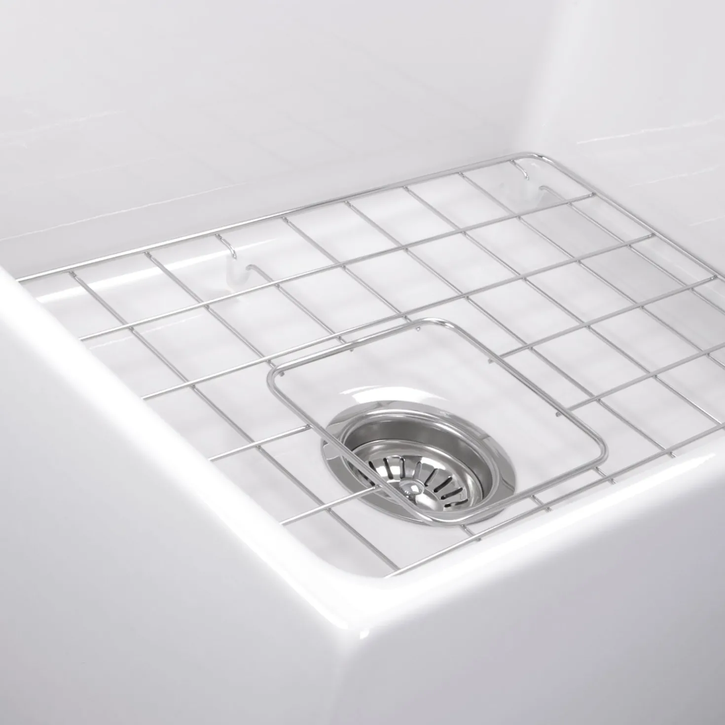 Nantucket Sinks 27" Farmhouse Fireclay Sink with Drain and Grid