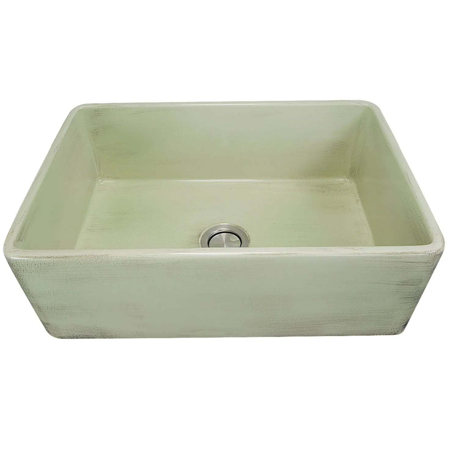 Nantucket Sinks 30" Farmhouse Fireclay Sink with Shabby Green Finish