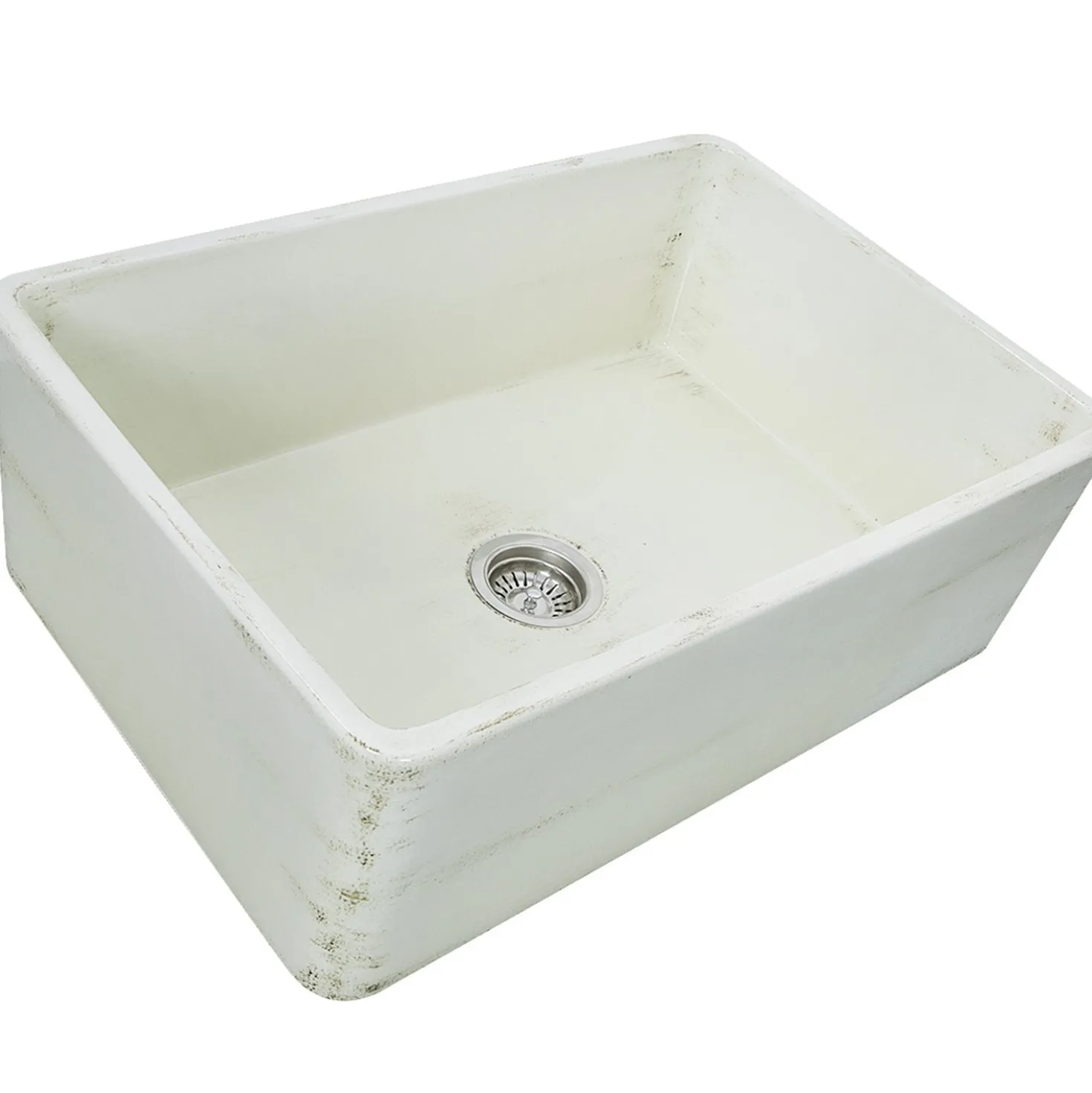 Nantucket Sinks 30" Farmhouse Fireclay Sink with Shabby Straw Finish