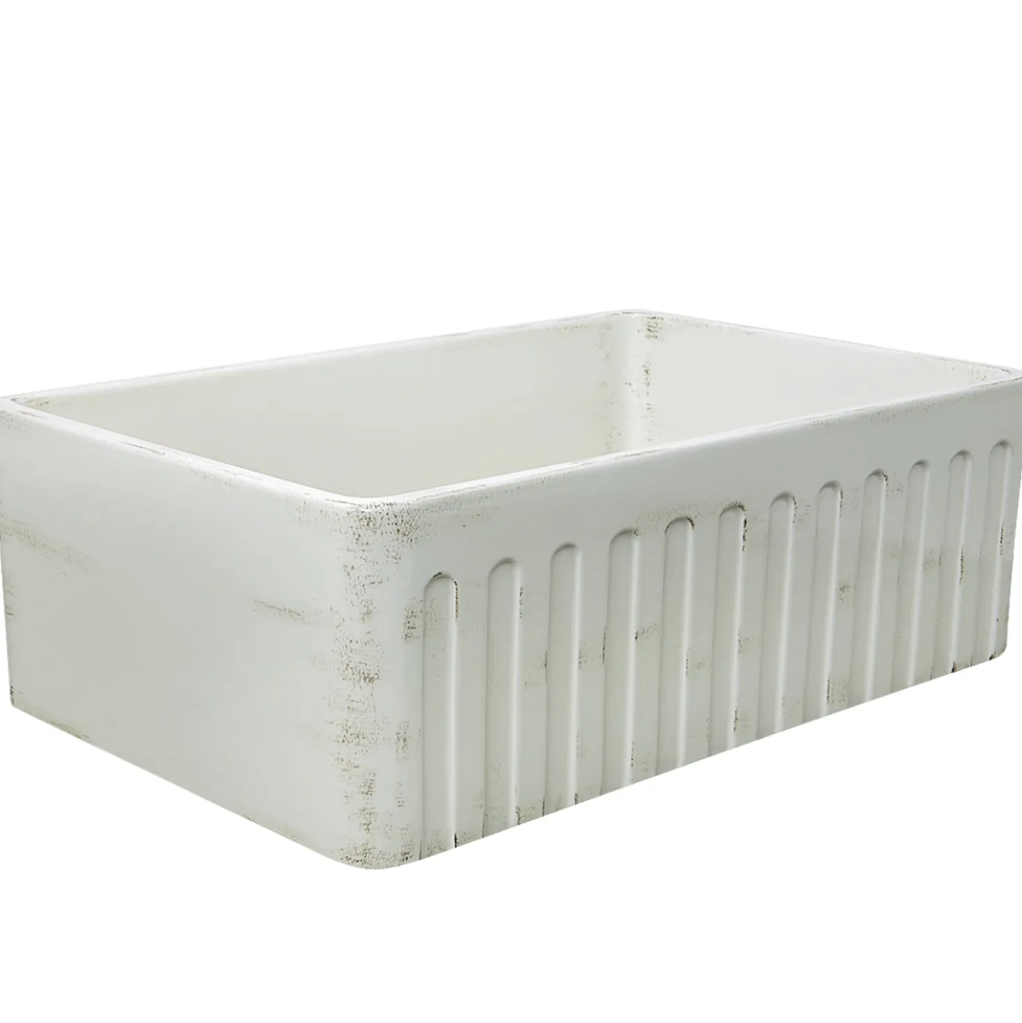 Nantucket Sinks 30" Farmhouse Fireclay Sink with Shabby Straw Finish