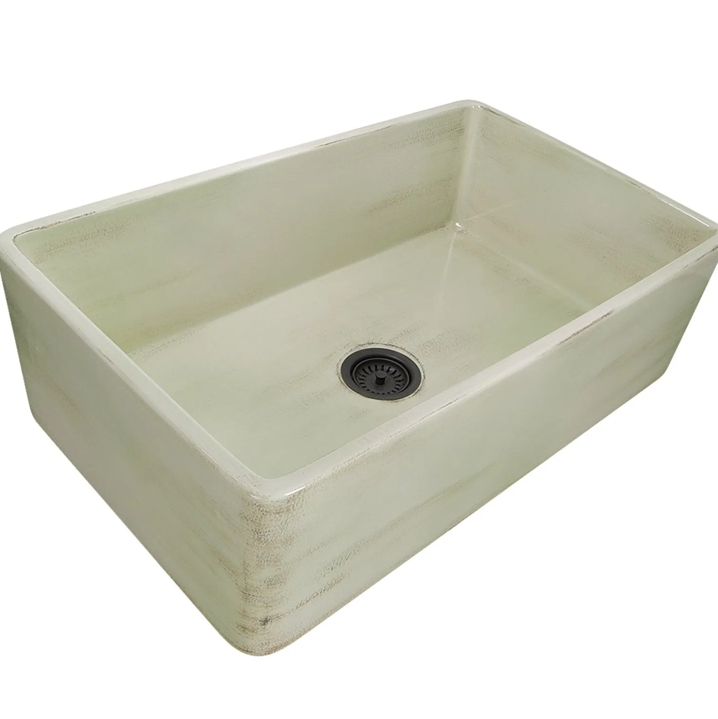 Nantucket Sinks 33" Farmhouse Fireclay Sink with Shabby Green Finish