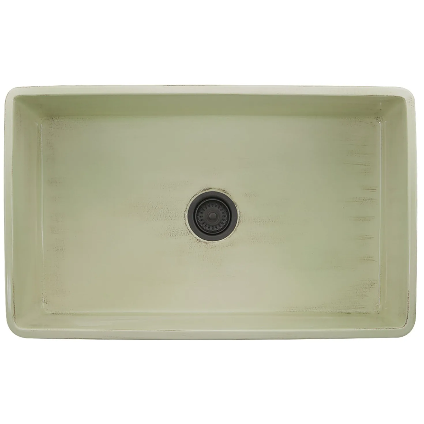 Nantucket Sinks 33" Farmhouse Fireclay Sink with Shabby Green Finish