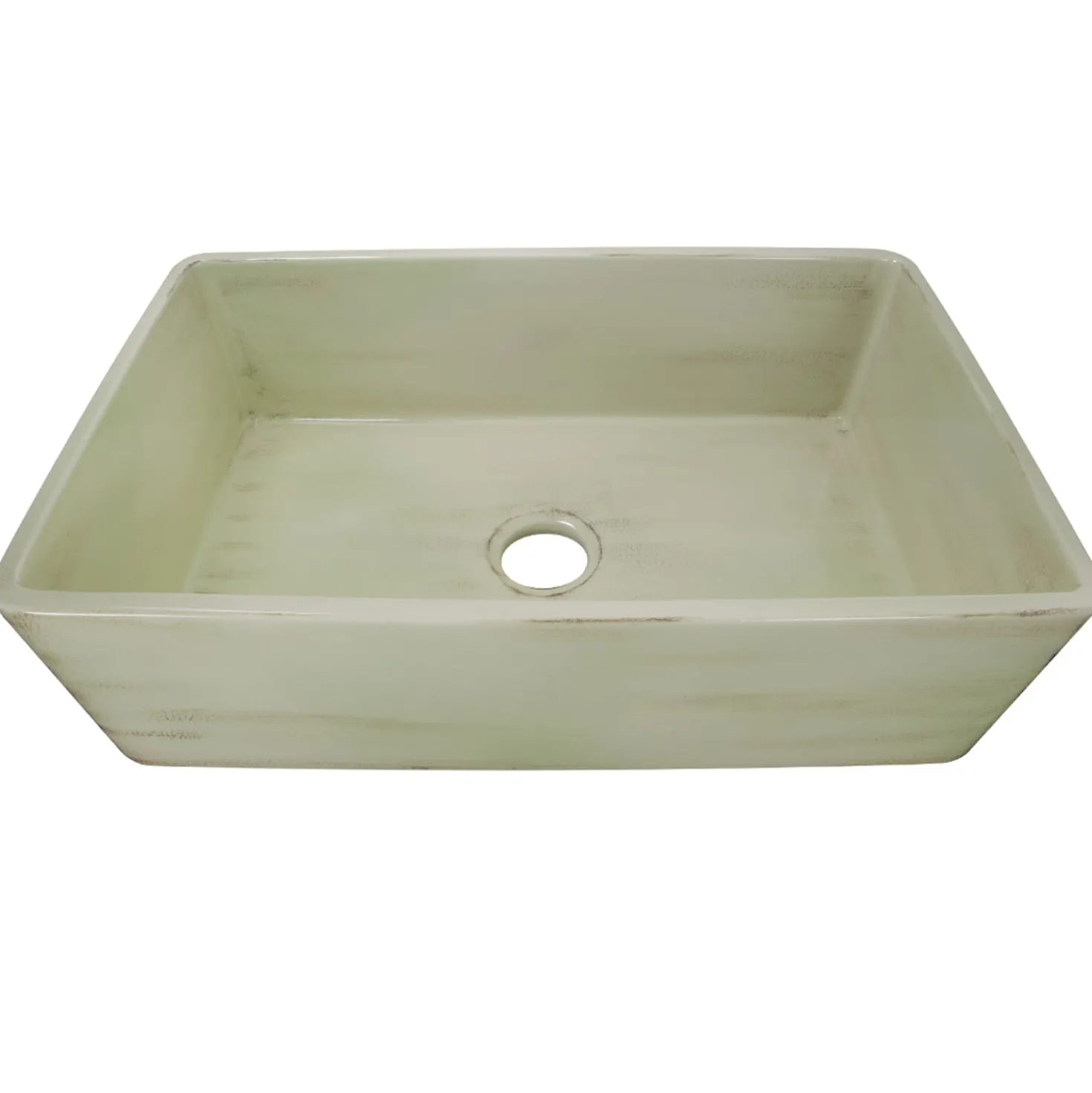 Nantucket Sinks 33" Farmhouse Fireclay Sink with Shabby Green Finish