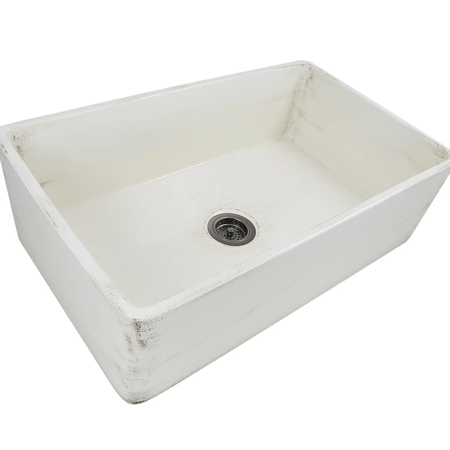 Nantucket Sinks 33" Farmhouse Fireclay Sink with Shabby Straw Finish