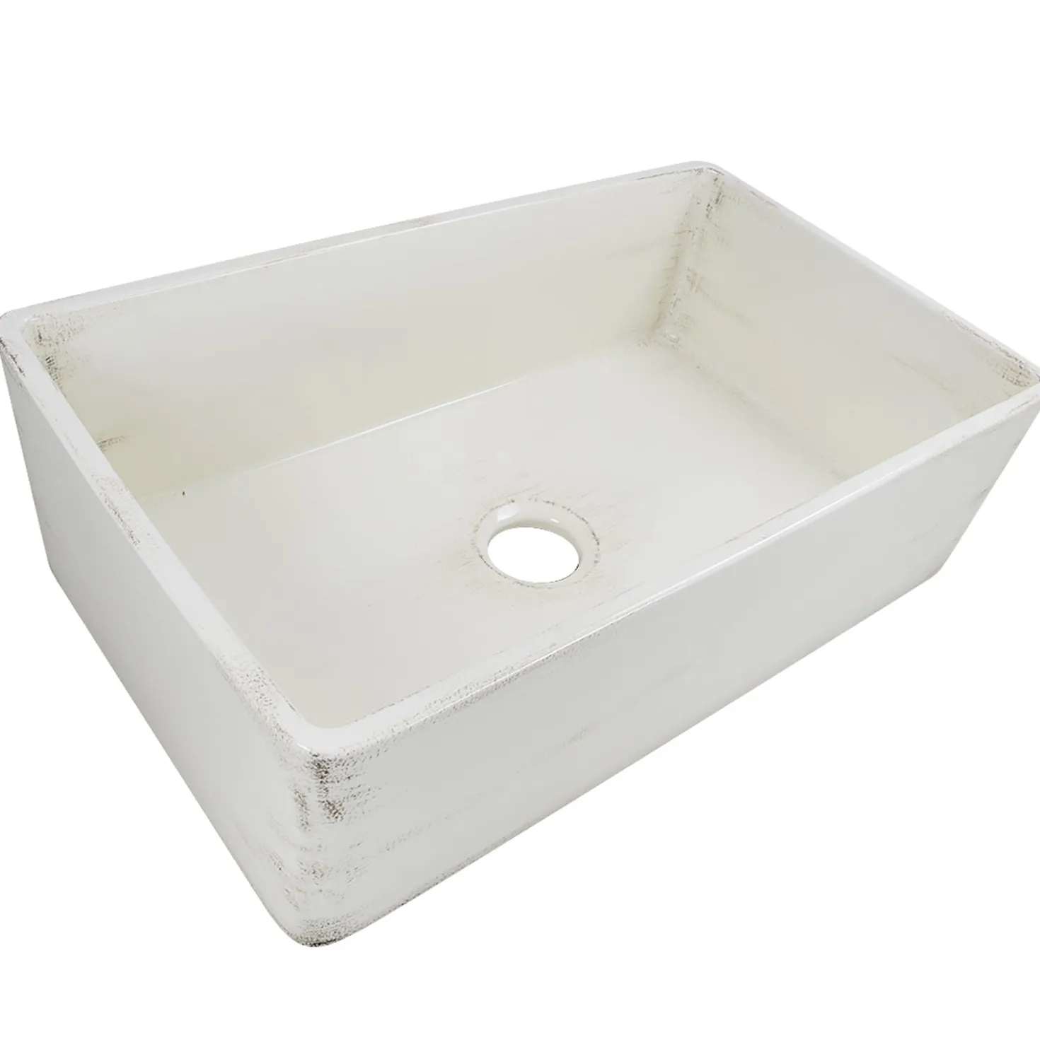 Nantucket Sinks 33" Farmhouse Fireclay Sink with Shabby Straw Finish