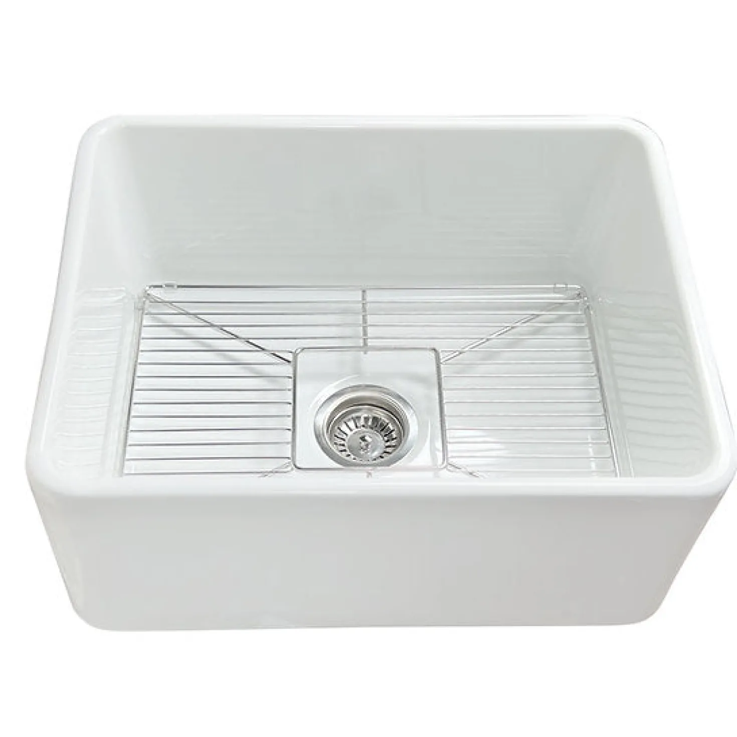 Nantucket Sinks 24" Fireclay Farmhouse Kitchen Sink T-FCFS24
