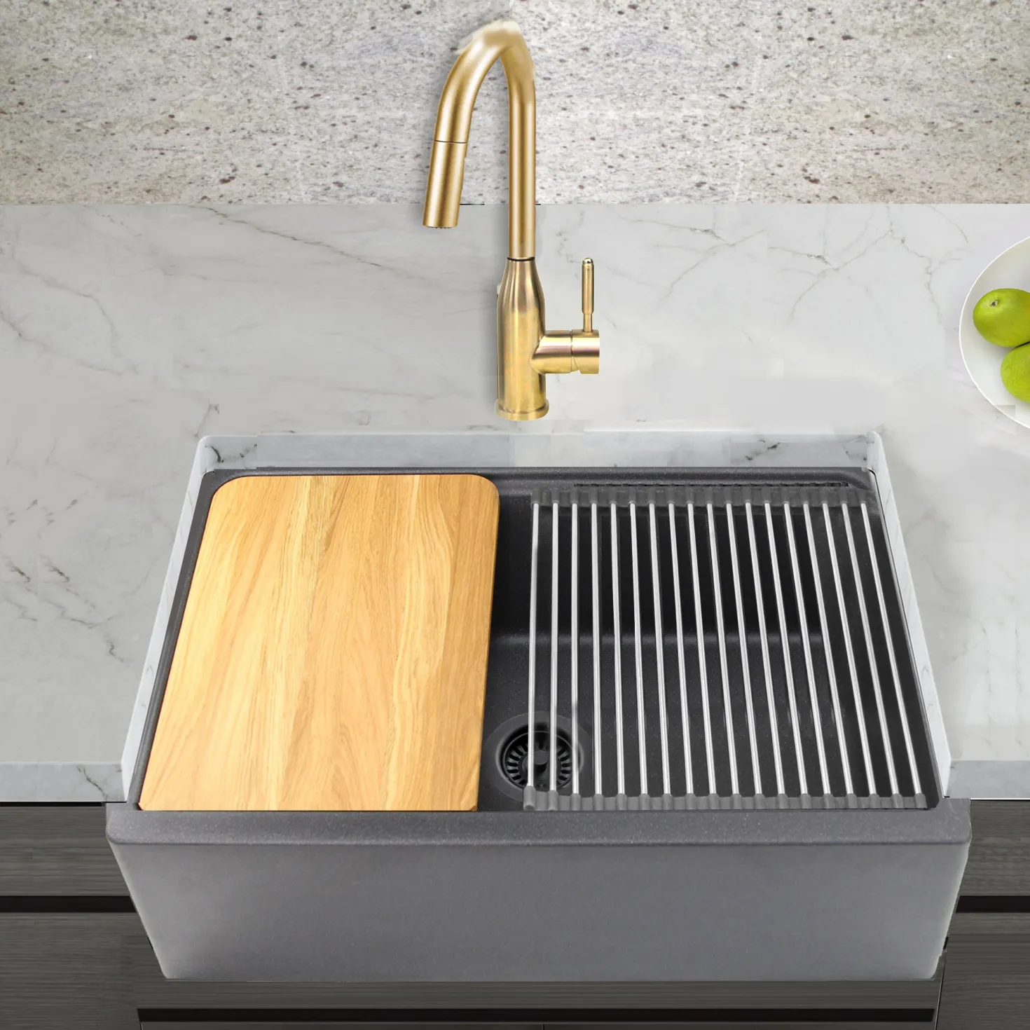 Nantucket Sinks 30" Granite Composite Workstation Apron Sink