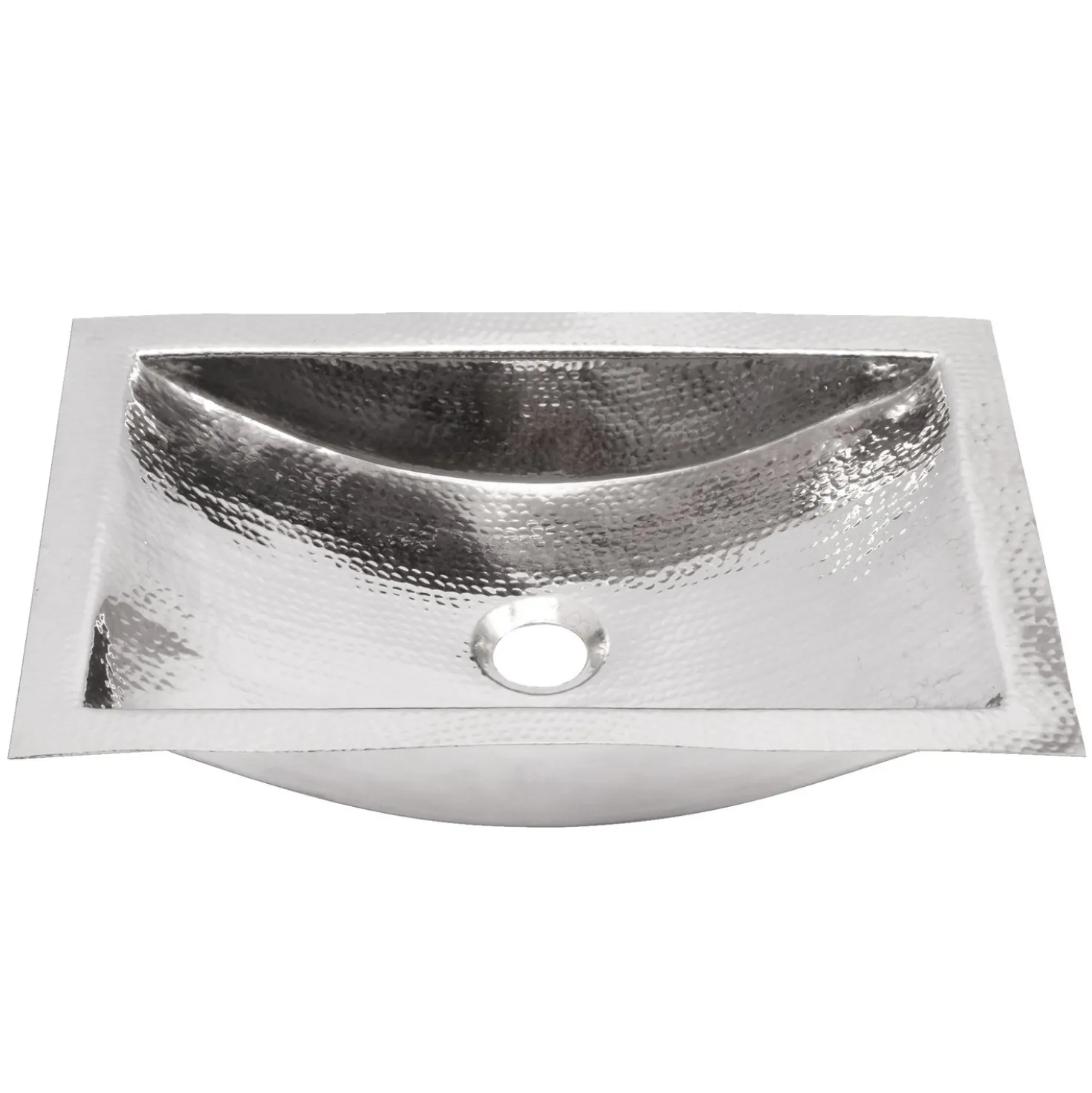 Nantucket Sinks Hand Hammered Stainless Steel Rectangle Undermount Bathroom Sink