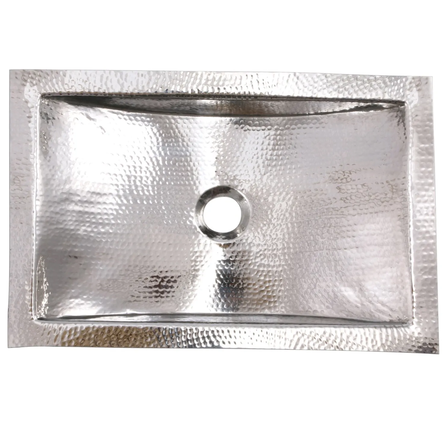 Nantucket Sinks Hand Hammered Stainless Steel Rectangle Undermount Bathroom Sink