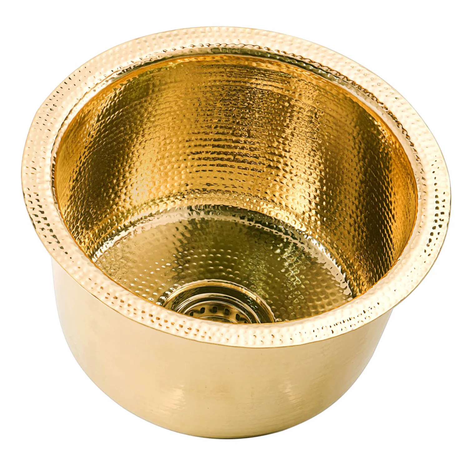 Nantucket Sinks 15"Hand Hammered Round Brass Bar Sink