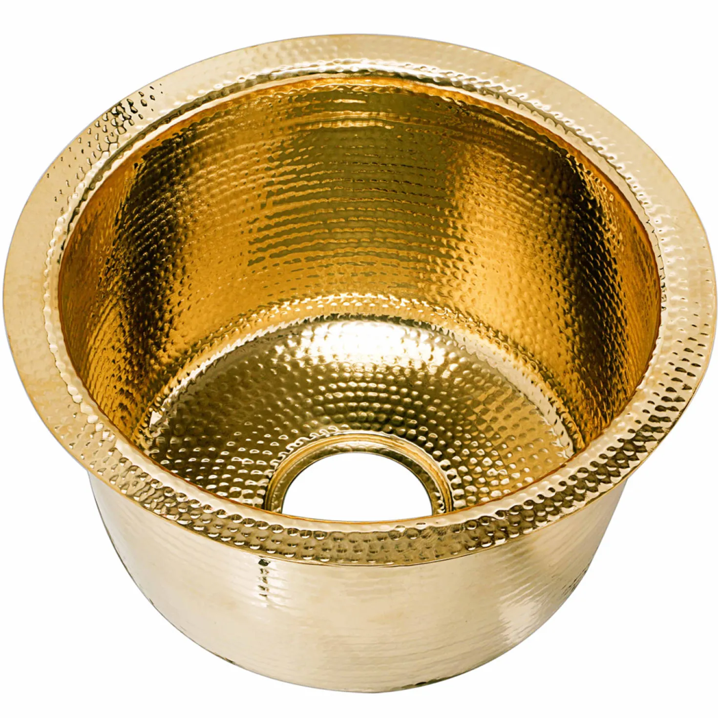 Nantucket Sinks 15"Hand Hammered Round Brass Bar Sink