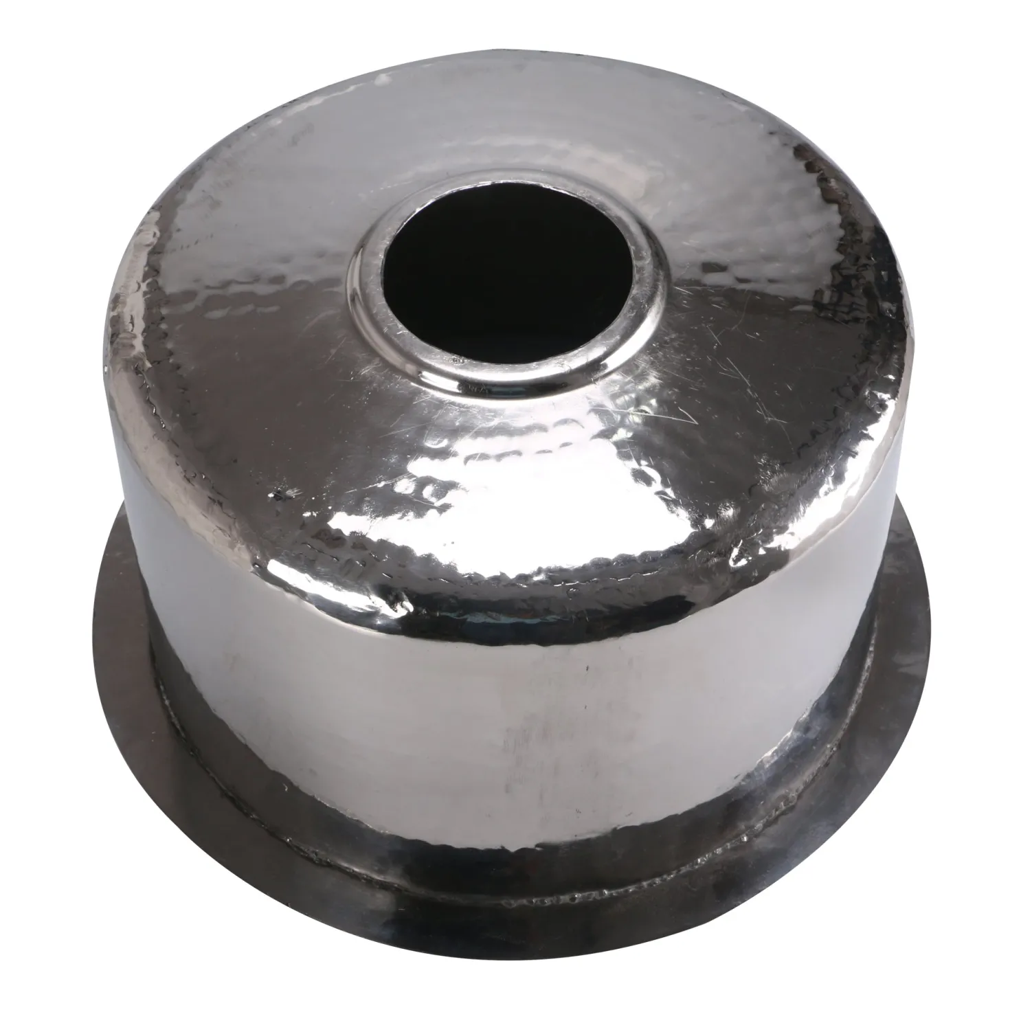 Nantucket Sinks 15"Hand Hammered Round Stainless Steel Bar Sink