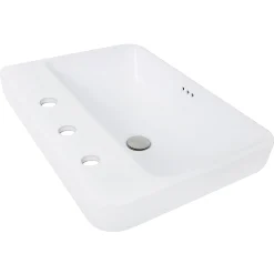 Nantucket Sinks 23-Inch 3-Hole Rectangular Drop-In Ceramic Vanity Sink DI-2317-R8