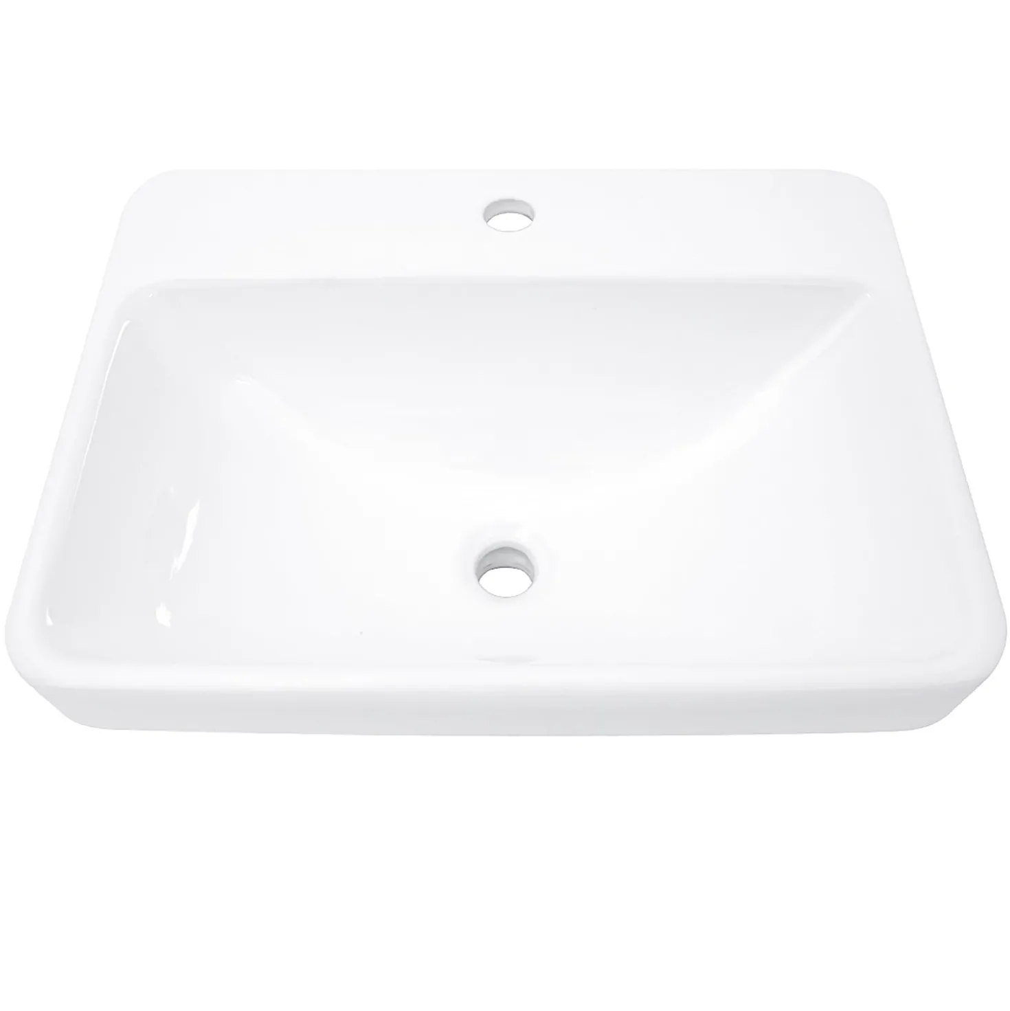 Nantucket Sinks 23-Inch 1-Hole Rectangular Drop-In Ceramic Vanity Sink DI-2317-R1