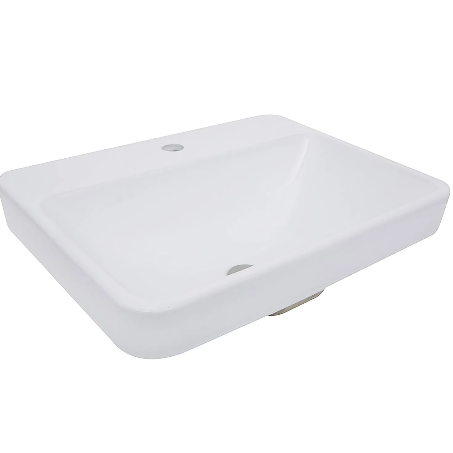 Nantucket Sinks 23-Inch 1-Hole Rectangular Drop-In Ceramic Vanity Sink DI-2317-R1