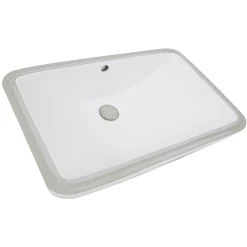 Nantucket Sinks 23.5-Inch Rectangular Undermount Ceramic Vanity Sink UM-2112-W in White