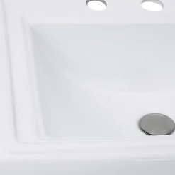 Nantucket Sinks 23-Inch Rectangular Drop-In Ceramic Vanity Sink for 8" Centers