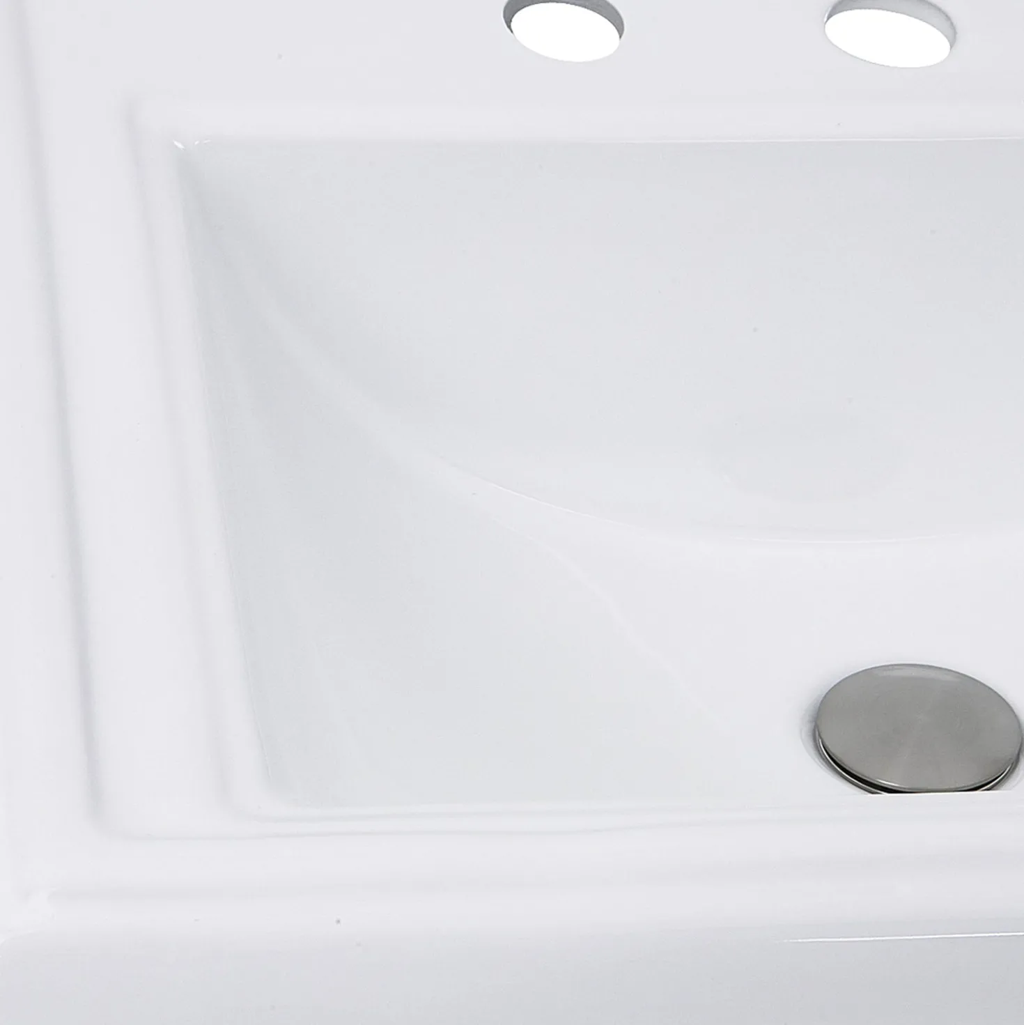 Nantucket Sinks 23-Inch Rectangular Drop-In Ceramic Vanity Sink for 8" Centers