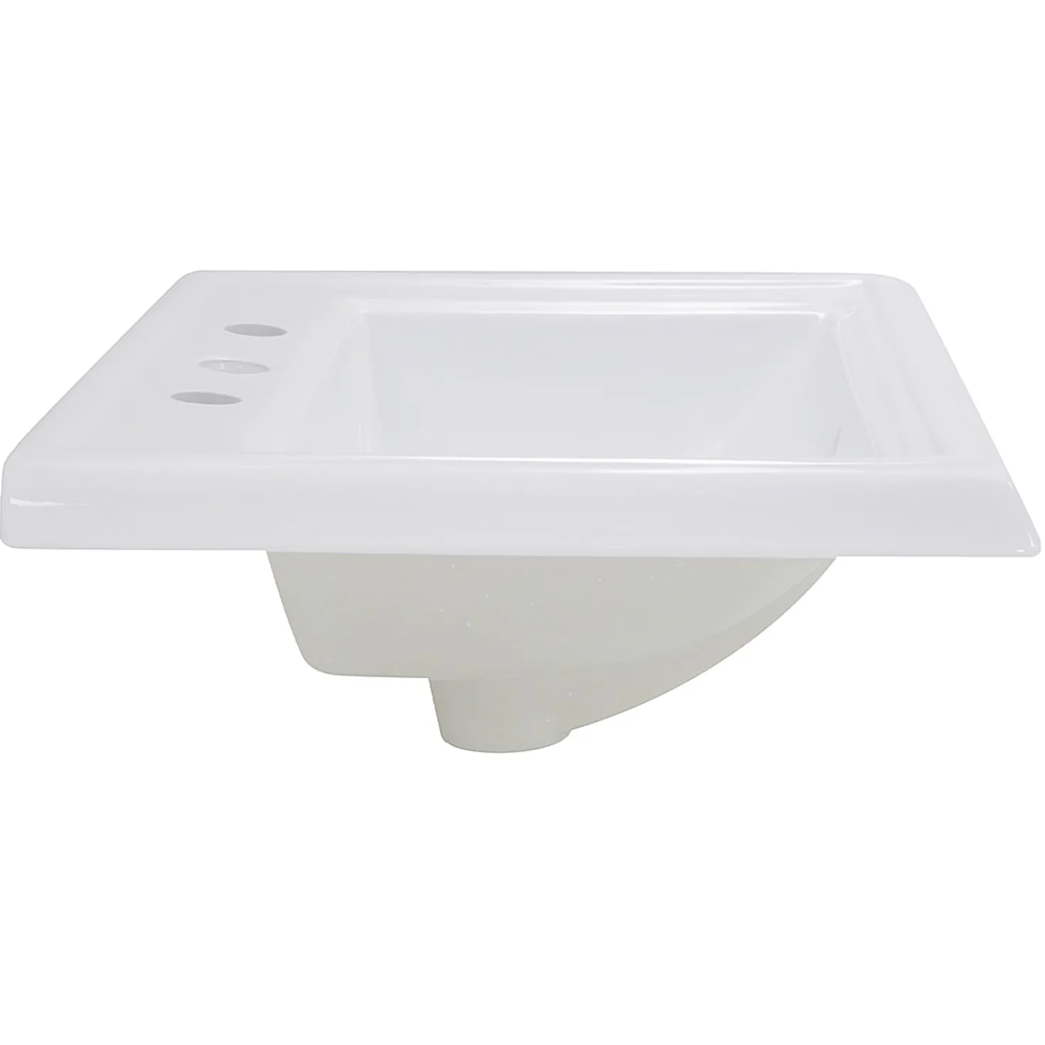 Nantucket Sinks 23-Inch Rectangular Drop-In Ceramic Vanity Sink for 8" Centers