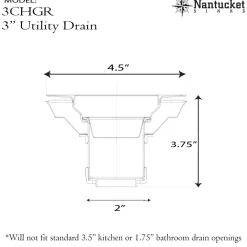 Nantucket Sinks 3-Inch Utility Sink Grid Drain | Brushed Satin Brass