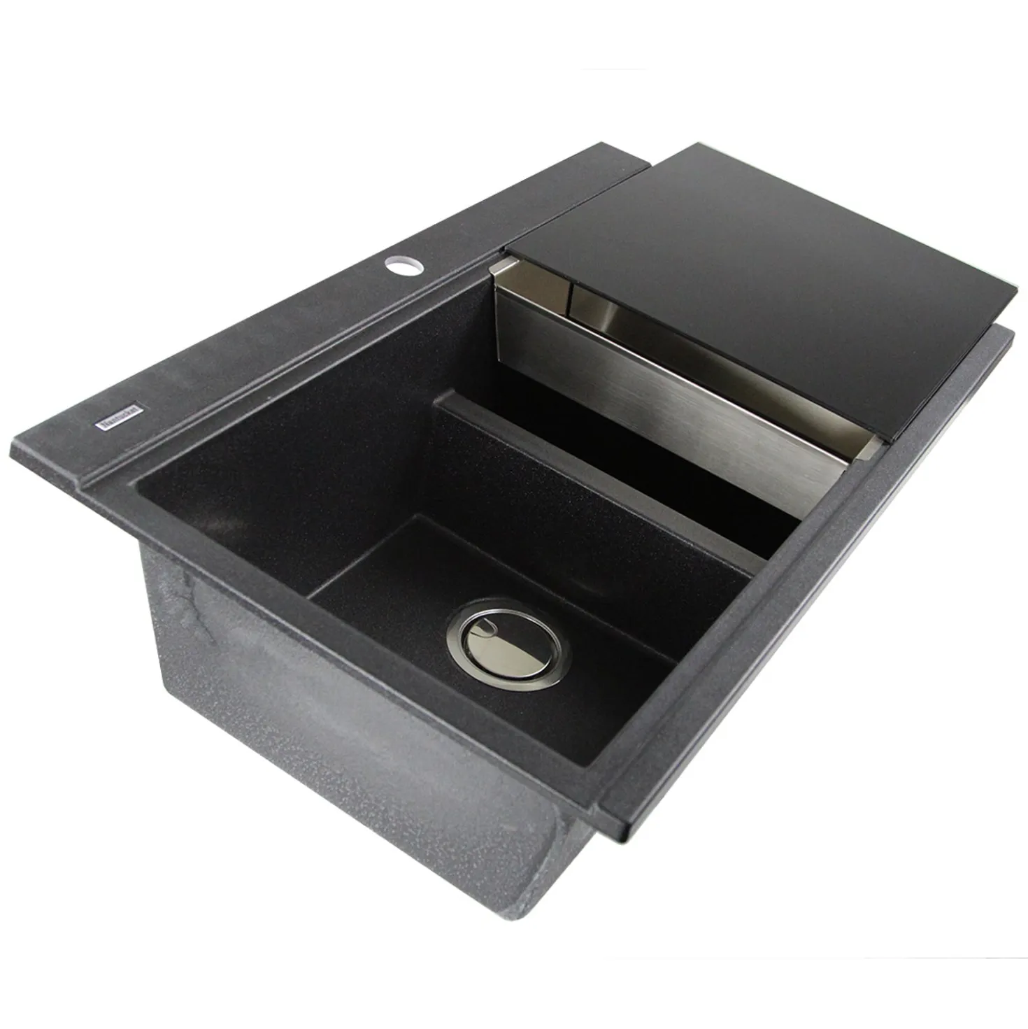 Nantucket Sinks Large Double Bowl Prep Station Topmount Granite Composite