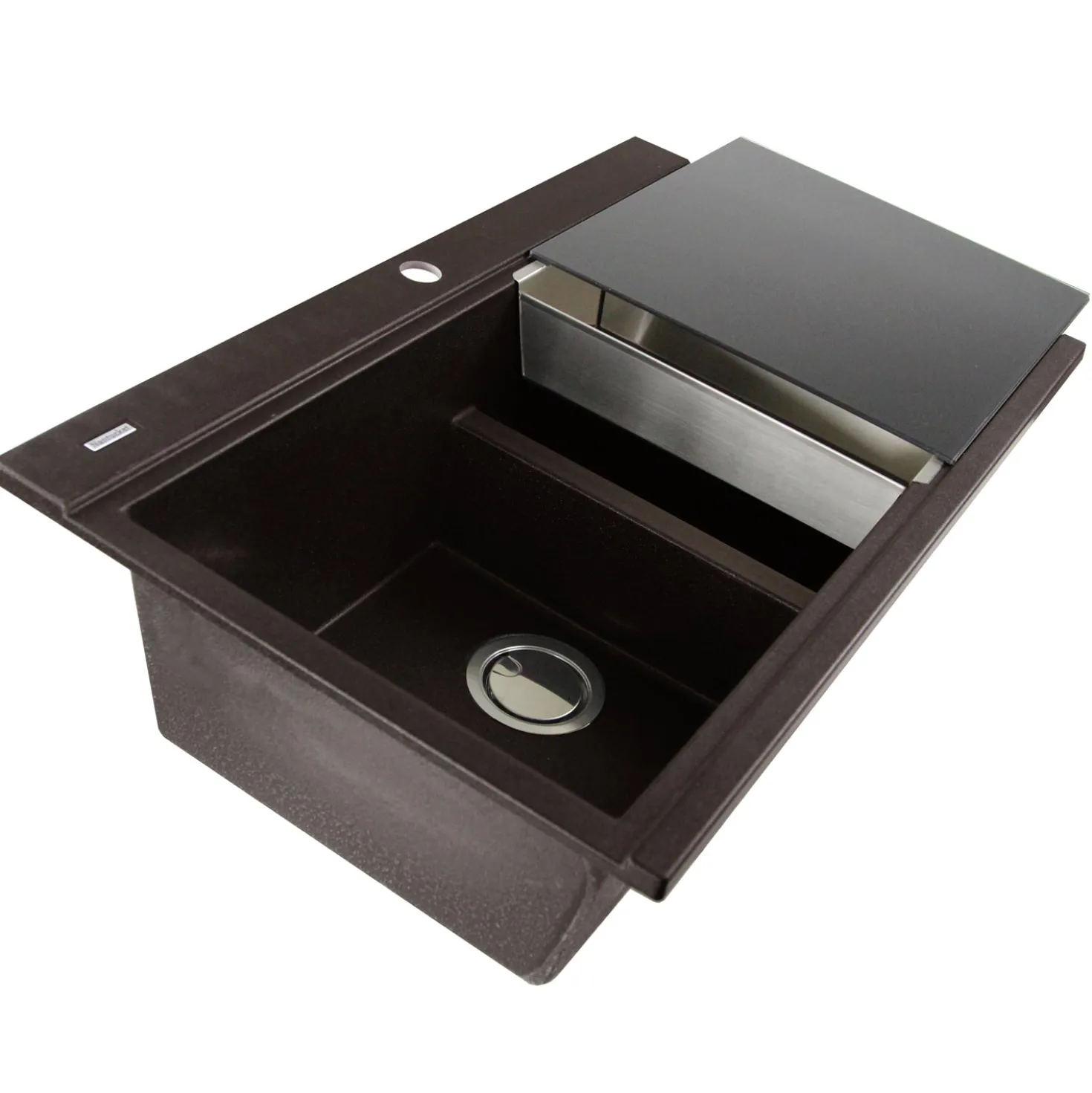 Nantucket Sinks Large Double Bowl Prep Station Topmount Granite Composite