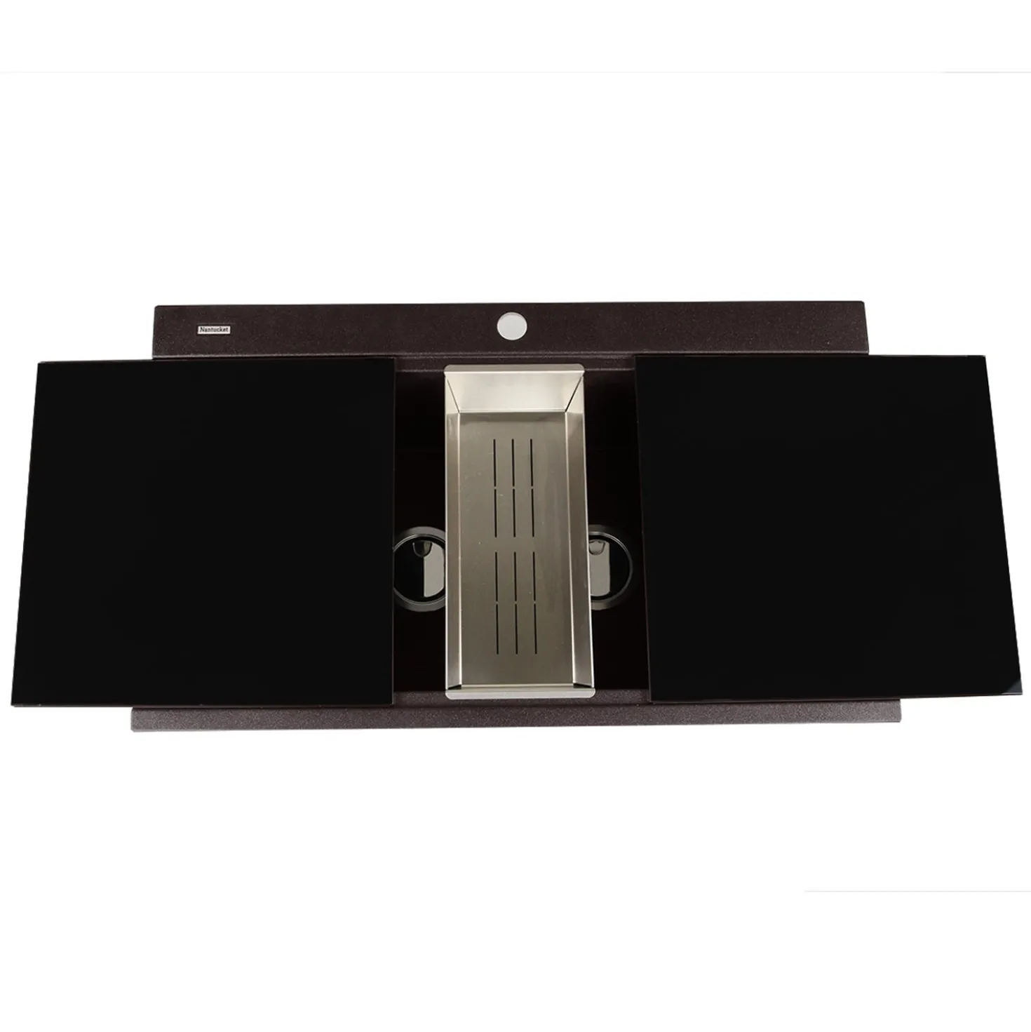 Nantucket Sinks Large Double Bowl Prep Station Topmount Granite Composite