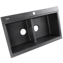 Nantucket Sinks Large Double Bowl Prep Station Topmount Granite Composite