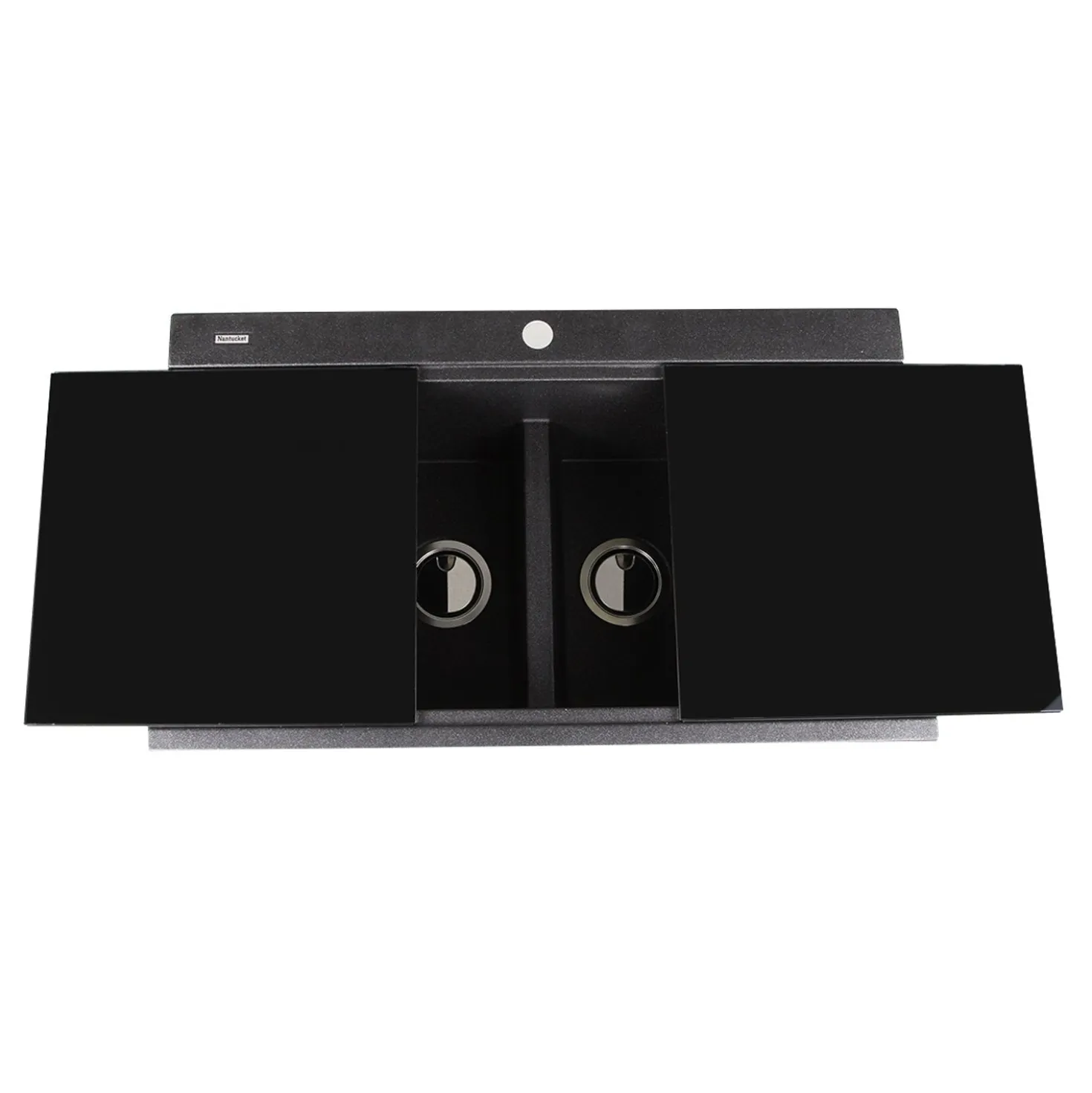 Nantucket Sinks Large Double Bowl Prep Station Topmount Granite Composite