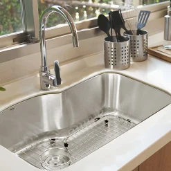 Nantucket Sinks MOBYXL-16 Single Bowl Oblong Undermount Stainless Steel Kitchen Sink, 16 Gauge