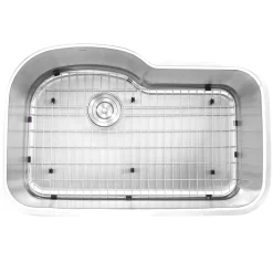 Nantucket Sinks MOBYXL-16 Single Bowl Oblong Undermount Stainless Steel Kitchen Sink, 16 Gauge