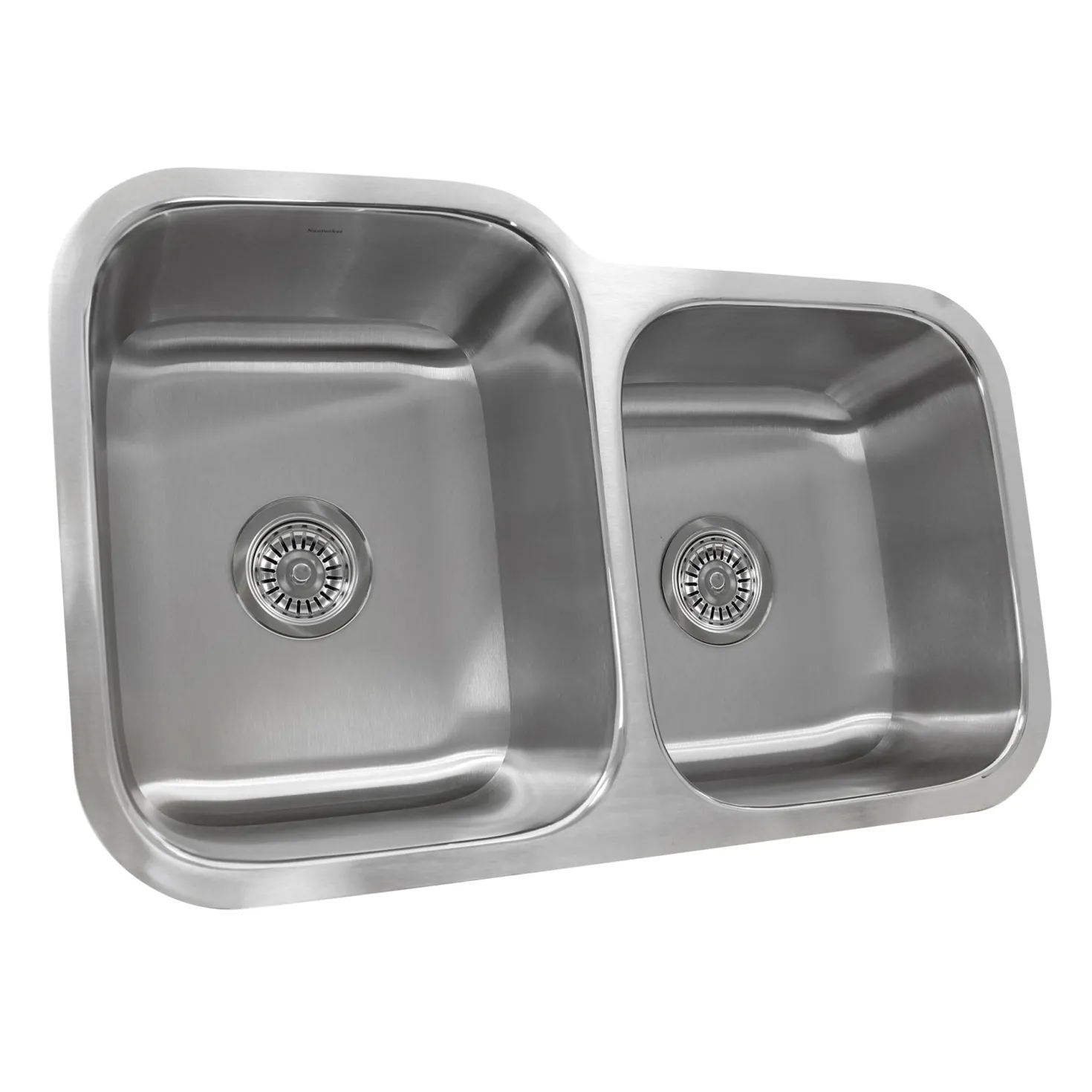 Nantucket Sinks NS6040-18 - 32" 60/40 Double Bowl Undermount Stainless Steel Kitchen Sink, 18 Gauge