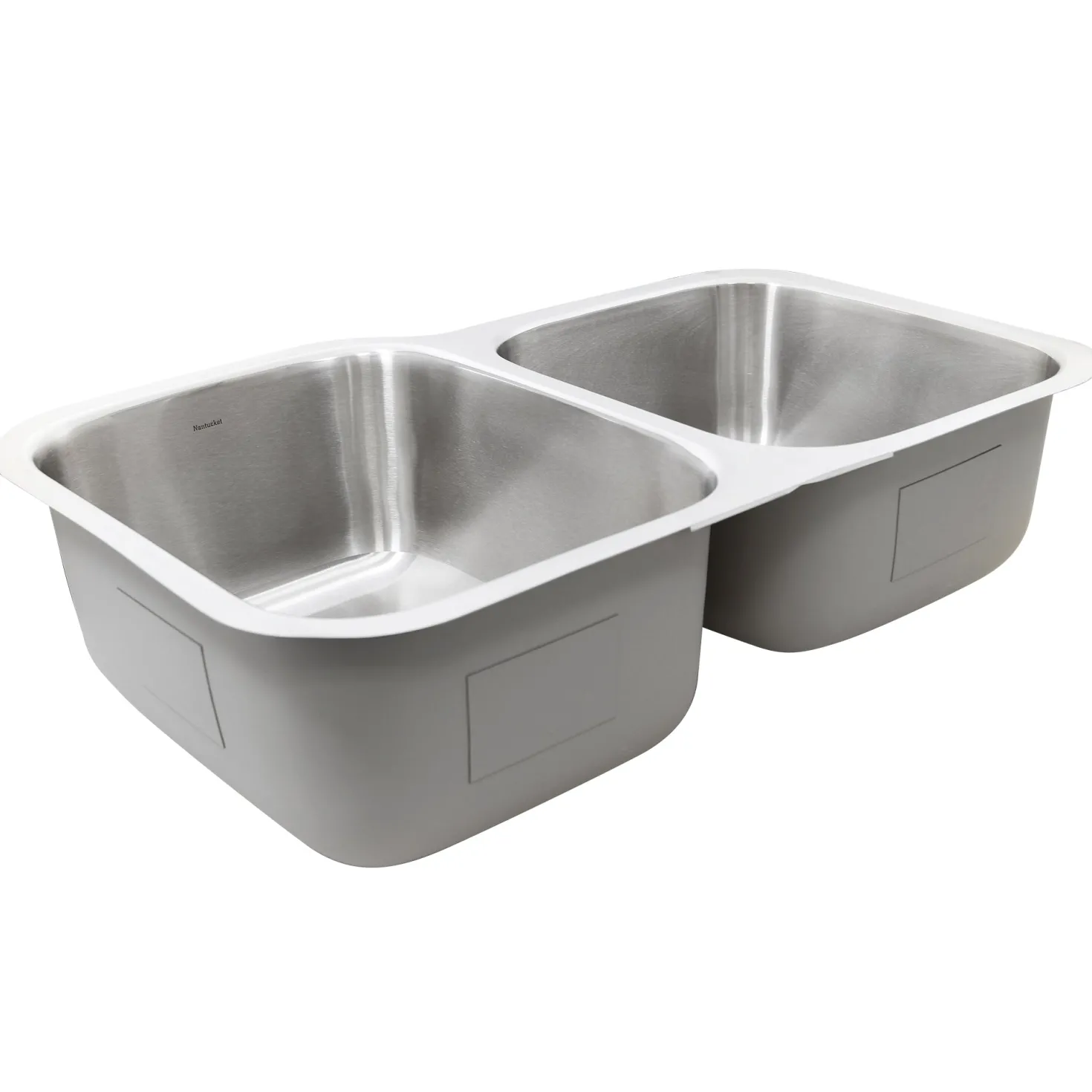 Nantucket Sinks NS6040-18 - 32" 60/40 Double Bowl Undermount Stainless Steel Kitchen Sink, 18 Gauge