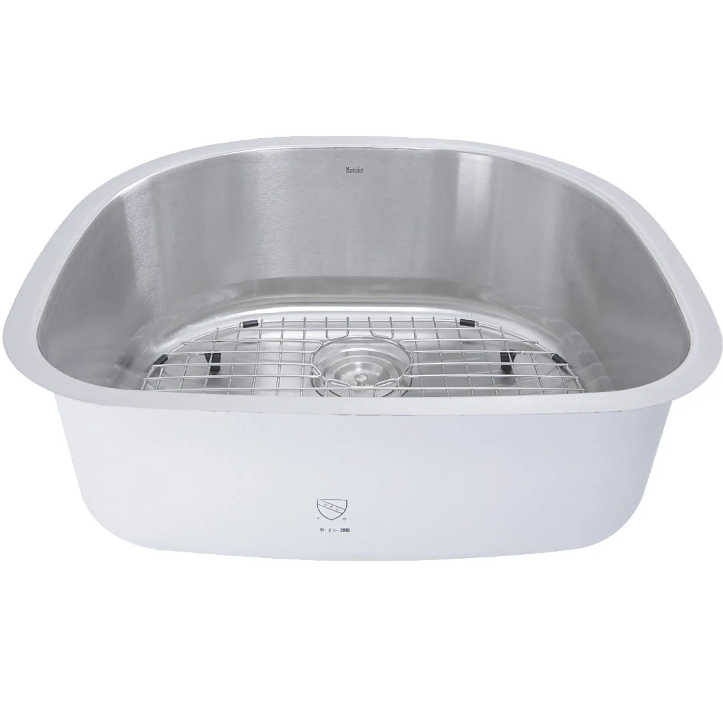 Nantucket Sinks NS03i-16 Sconset 23" D-Bowl Undermount Stainless Steel Kitchen Sink, 16 Gauge
